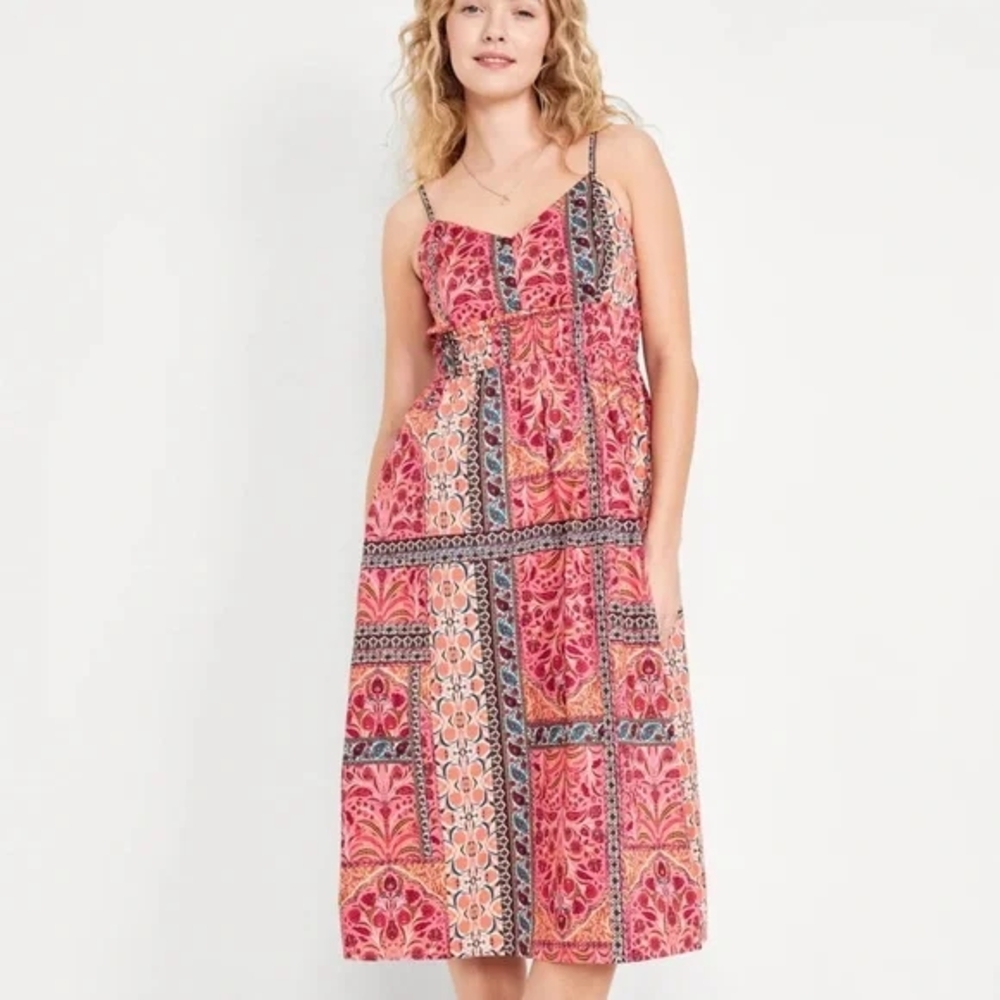 Old Navy Orange Red Spaghetti Strap Sundress Maxi